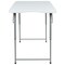 Emma and Oliver Height Adjustable Bi-Fold Plastic Folding Table with Carrying Handle
